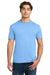 Gildan 64000/G640 Mens Softstyle Short Sleeve Crewneck T-Shirt Carolina Blue Model Front