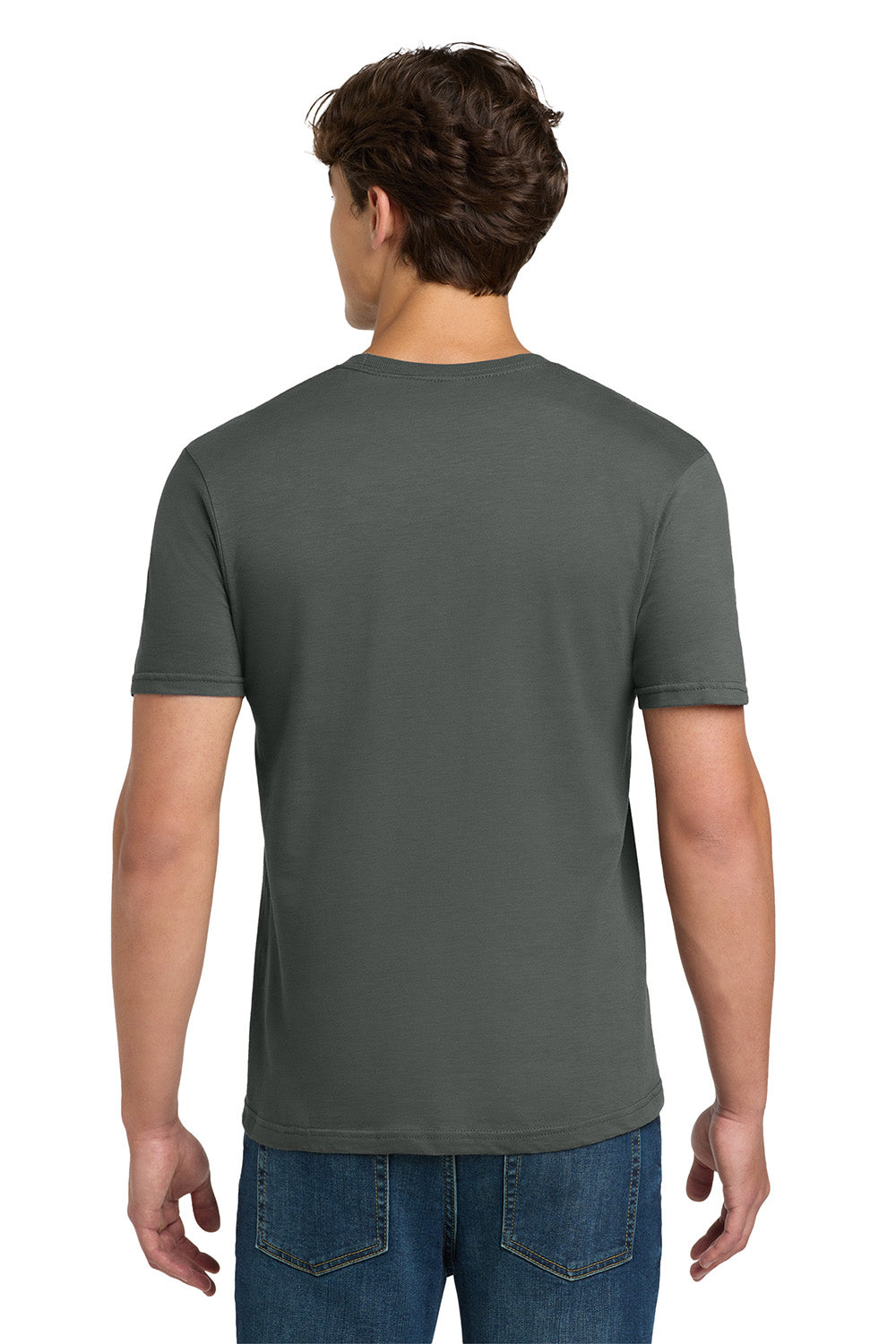 Gildan 64000/G640 Mens Softstyle Short Sleeve Crewneck T-Shirt Charcoal Grey Model Back