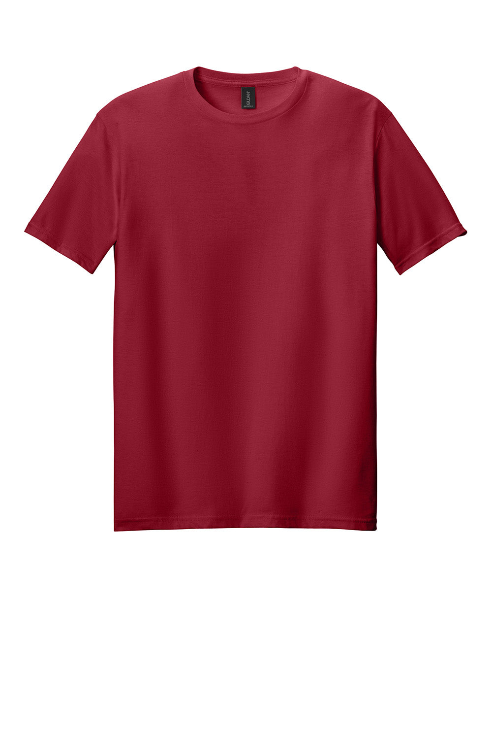 Gildan 64000/G640 Mens Softstyle Short Sleeve Crewneck T-Shirt Cherry Red Flat Front