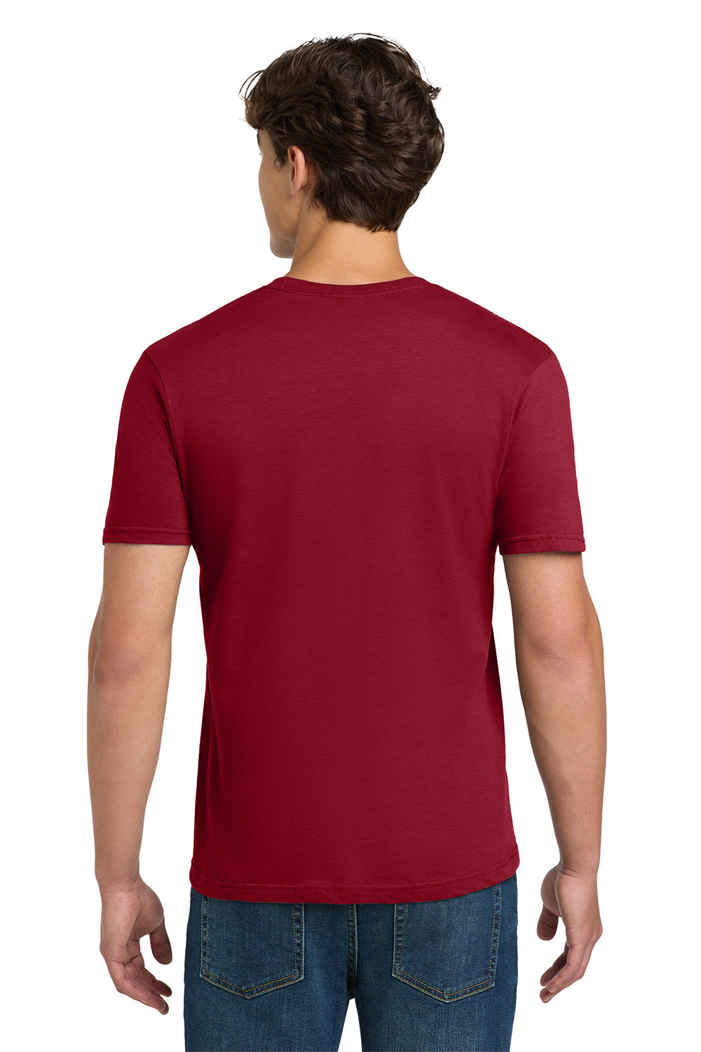 Gildan 64000/G640 Mens Softstyle Short Sleeve Crewneck T-Shirt Cherry Red Model Back