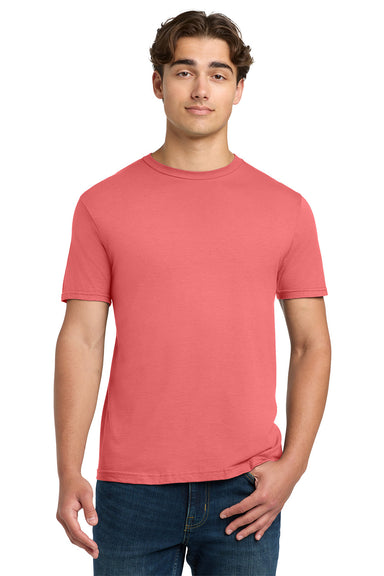 Gildan 64000/G640 Mens Softstyle Short Sleeve Crewneck T-Shirt Coral Silk Model Front