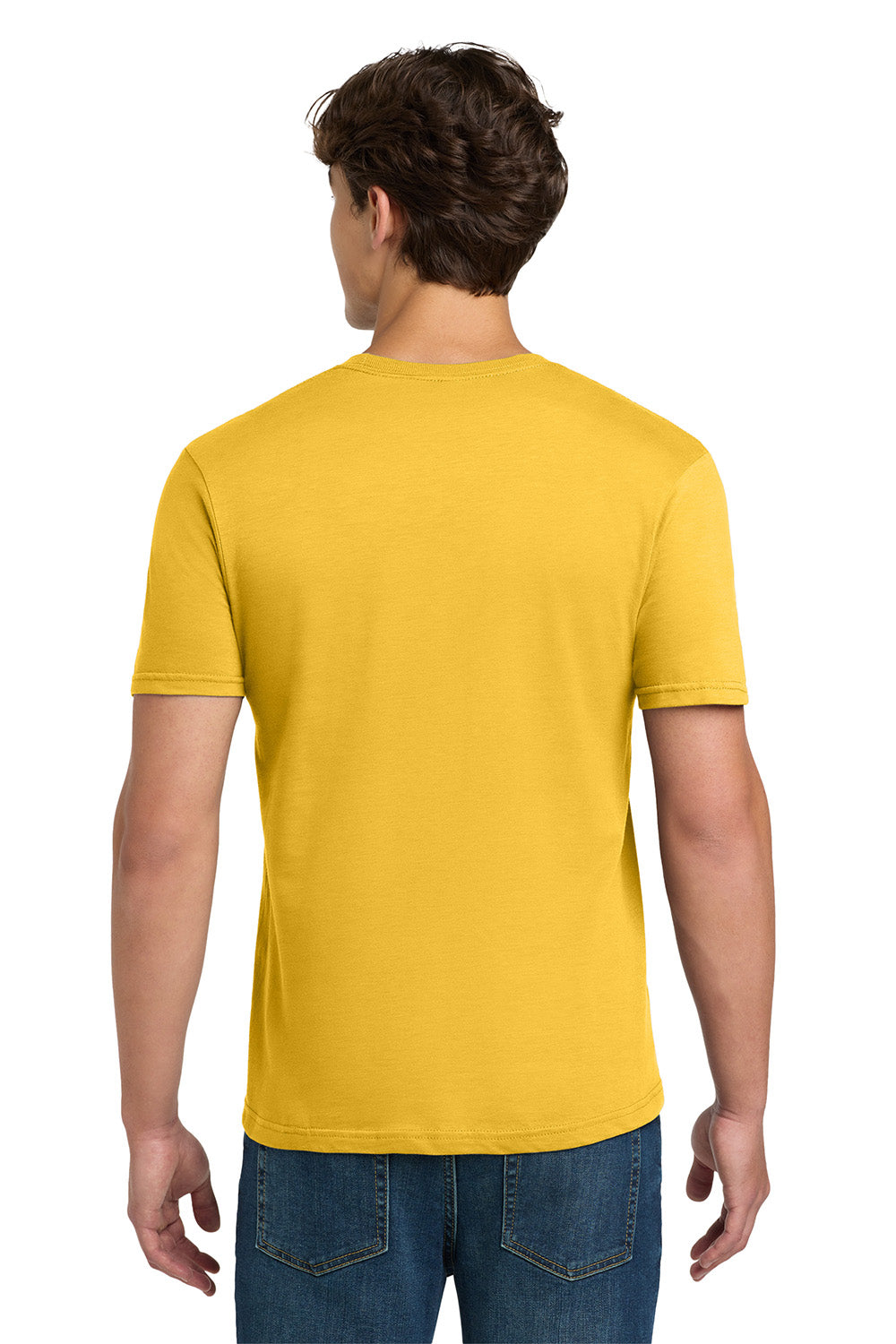 Gildan 64000/G640 Mens Softstyle Short Sleeve Crewneck T-Shirt Daisy Yellow Model Back