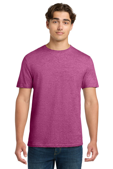 Gildan 64000/G640 Mens Softstyle Short Sleeve Crewneck T-Shirt Heather Berry Pink Model Front