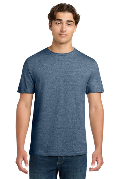 Gildan 64000/G640 Mens Softstyle Short Sleeve Crewneck T-Shirt Heather Indigo Blue Model Front