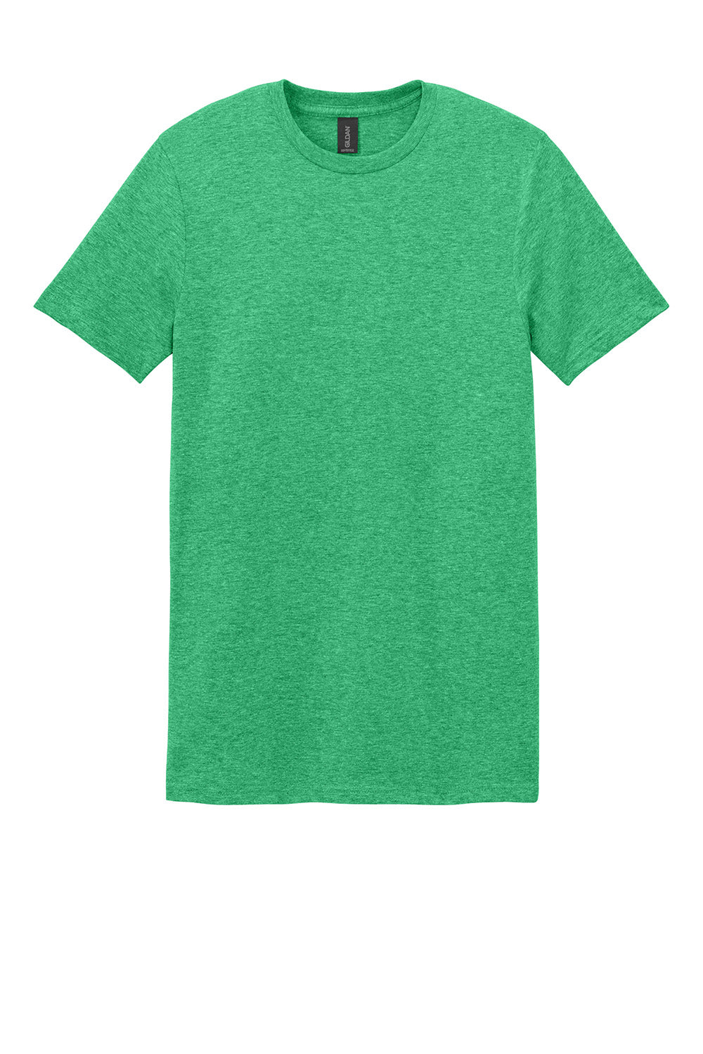 Gildan 64000/G640 Mens Softstyle Short Sleeve Crewneck T-Shirt Heather Irish Green Flat Front