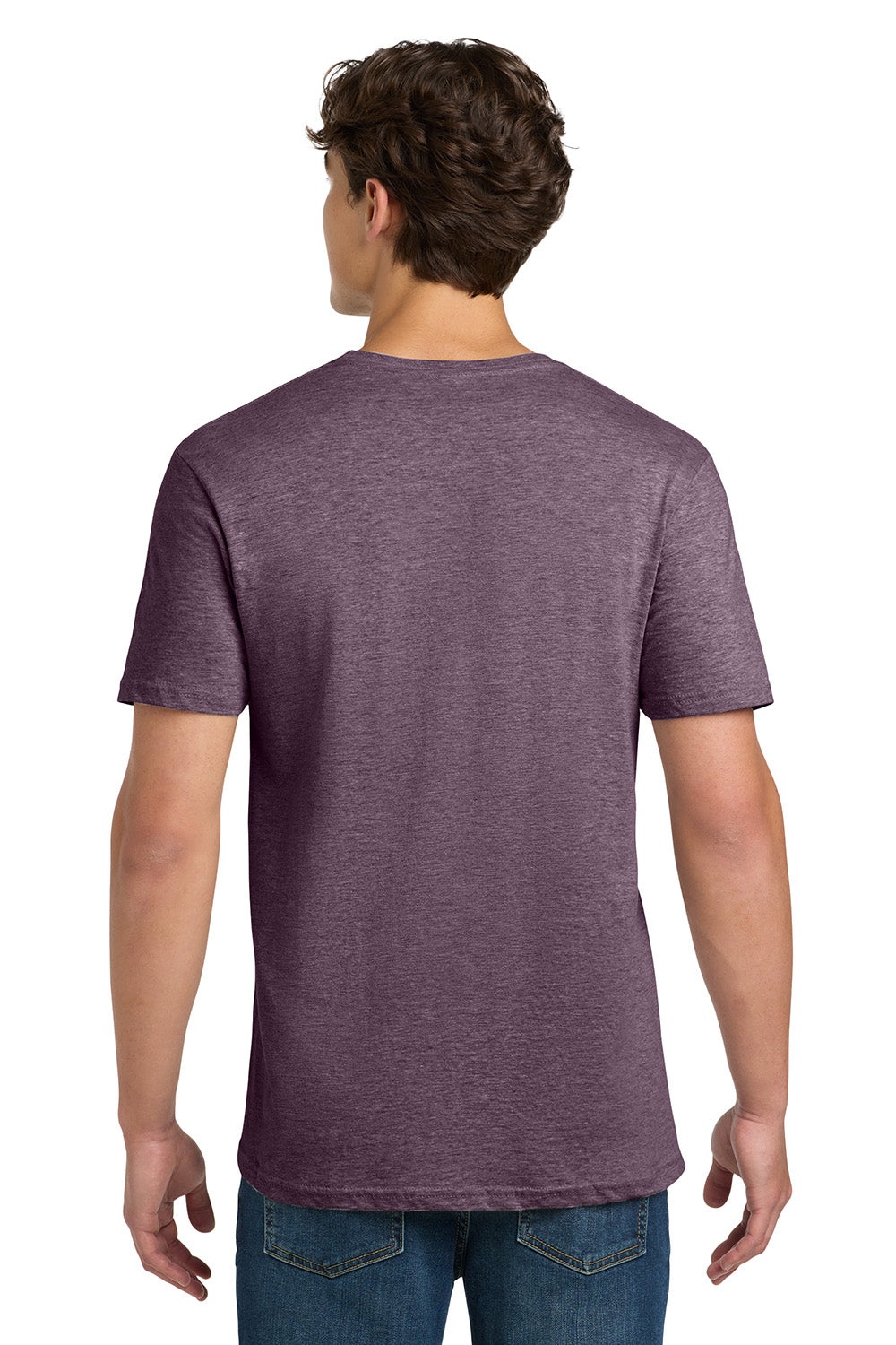 Gildan 64000/G640 Mens Softstyle Short Sleeve Crewneck T-Shirt Heather Maroon Model Back