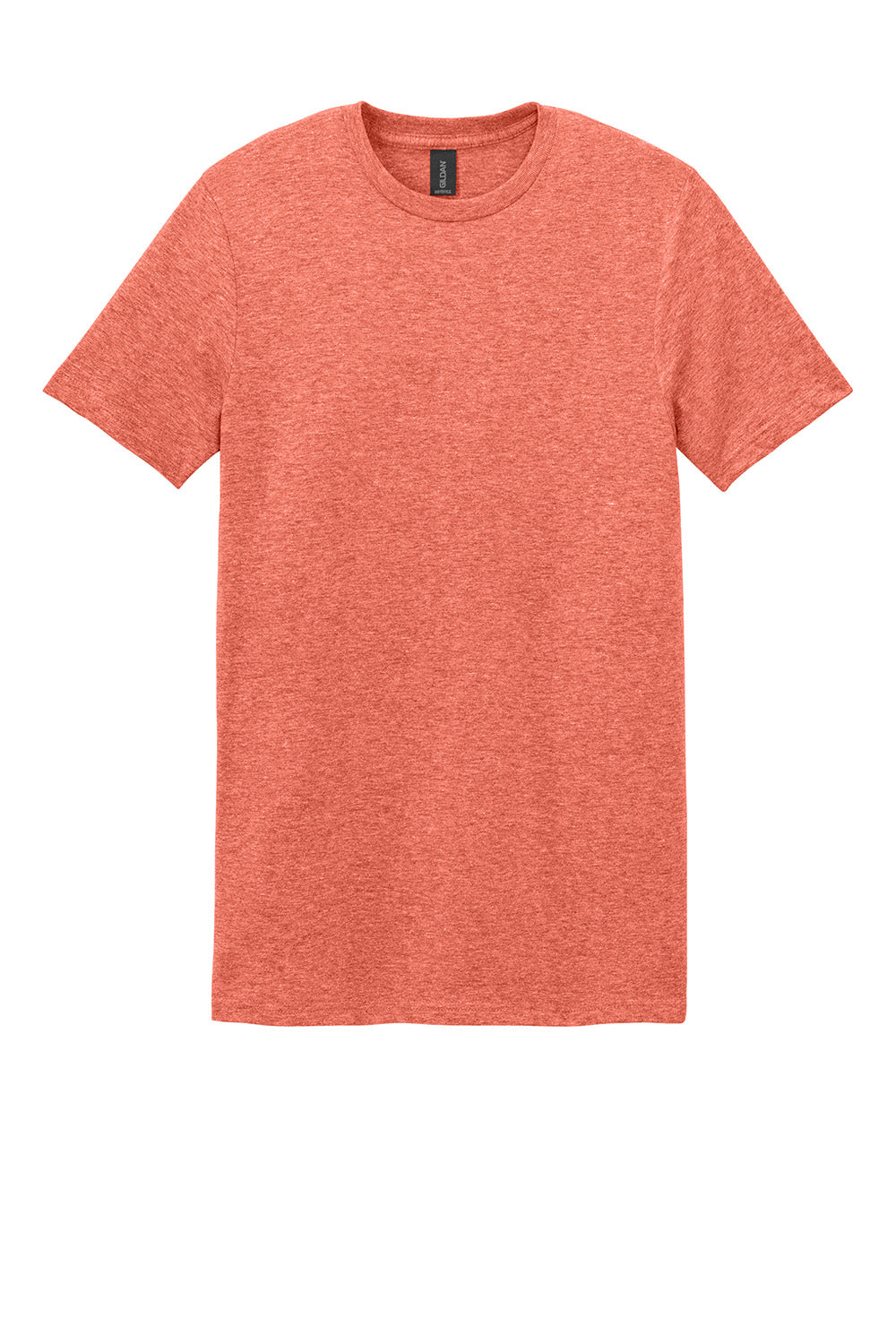 Gildan 64000/G640 Mens Softstyle Short Sleeve Crewneck T-Shirt Heather Orange Flat Front