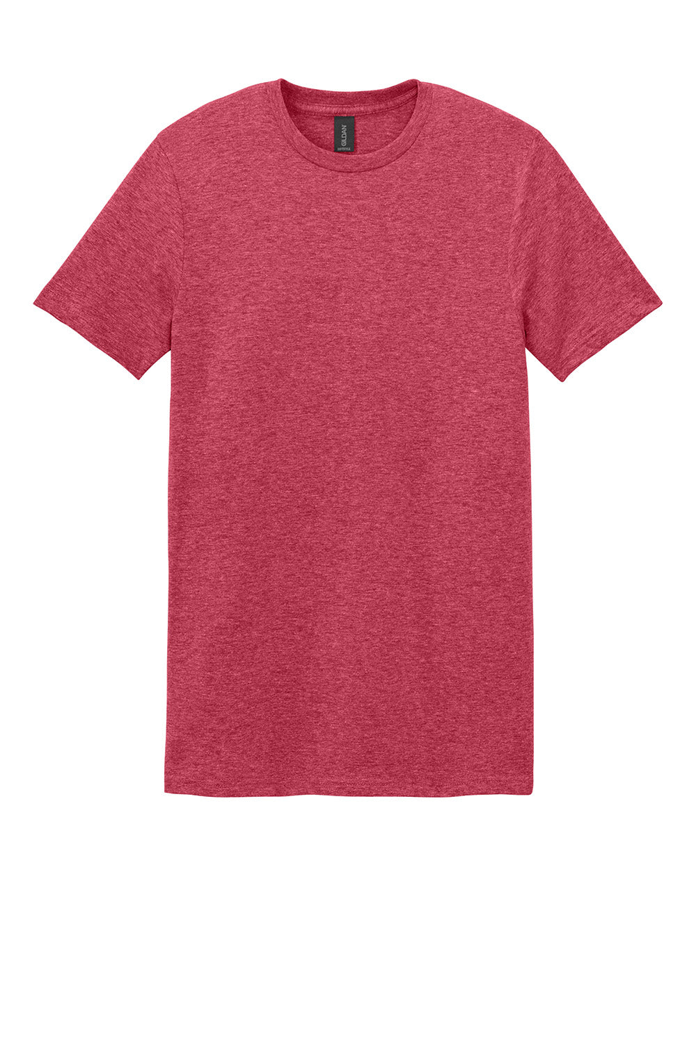 Gildan 64000/G640 Mens Softstyle Short Sleeve Crewneck T-Shirt Heather Red Flat Front