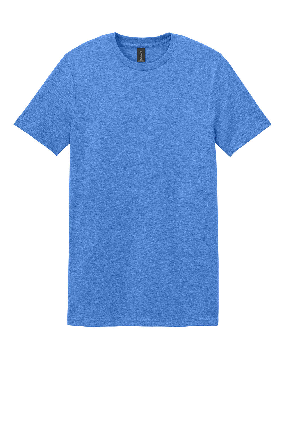 Gildan 64000/G640 Mens Softstyle Short Sleeve Crewneck T-Shirt Heather Royal Blue Flat Front