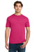 Gildan 64000/G640 Mens Softstyle Short Sleeve Crewneck T-Shirt Heliconia Pink Model Front