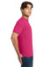 Gildan 64000/G640 Mens Softstyle Short Sleeve Crewneck T-Shirt Heliconia Pink Model Side