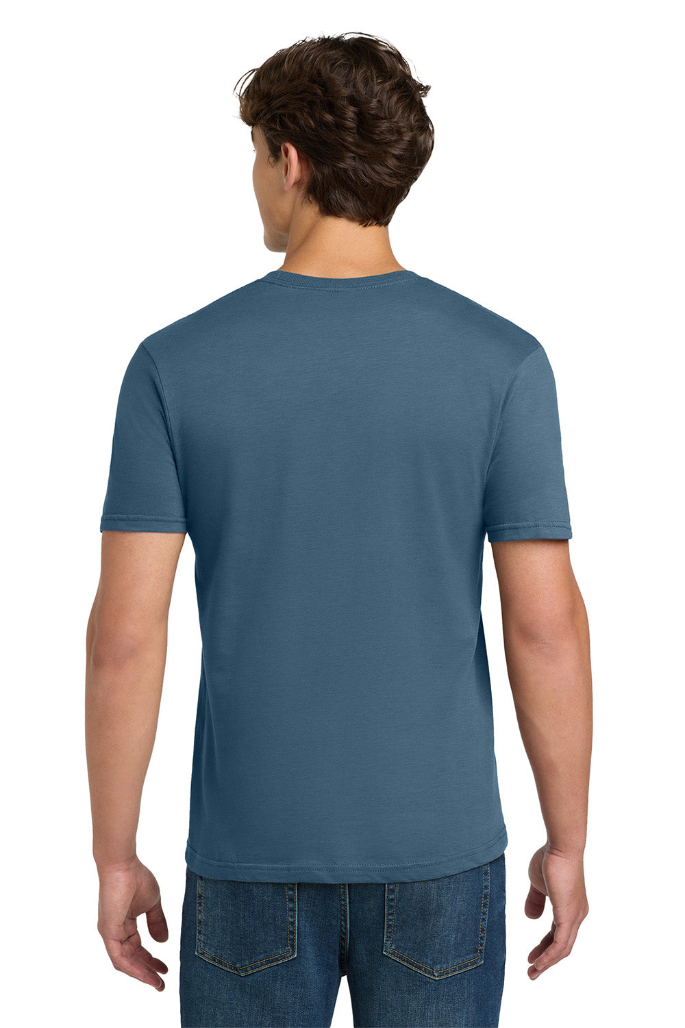 Gildan 64000/G640 Mens Softstyle Short Sleeve Crewneck T-Shirt Indigo Blue Model Back