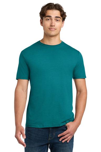 Gildan 64000/G640 Mens Softstyle Short Sleeve Crewneck T-Shirt Jade Dome Green Model Front