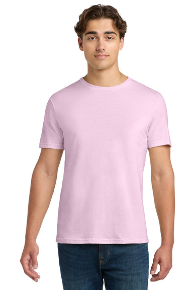 Gildan 64000/G640 Mens Softstyle Short Sleeve Crewneck T-Shirt Light Pink Model Front