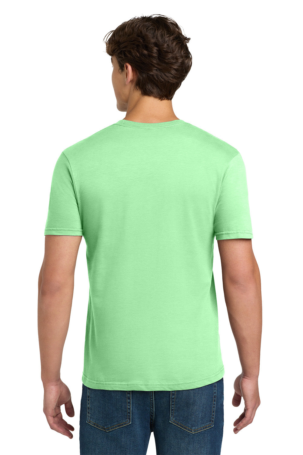 Gildan 64000/G640 Mens Softstyle Short Sleeve Crewneck T-Shirt Mint Green Model Back