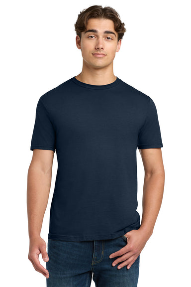 Gildan 64000/G640 Mens Softstyle Short Sleeve Crewneck T-Shirt Navy Blue Model Front