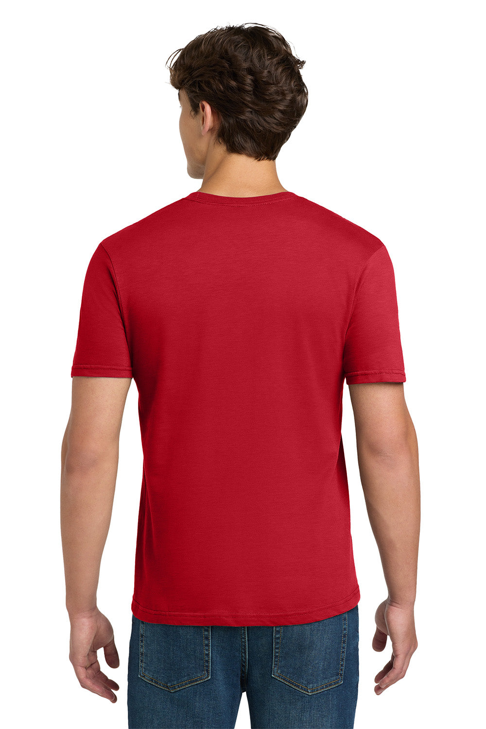 Gildan 64000/G640 Mens Softstyle Short Sleeve Crewneck T-Shirt Red Model Back