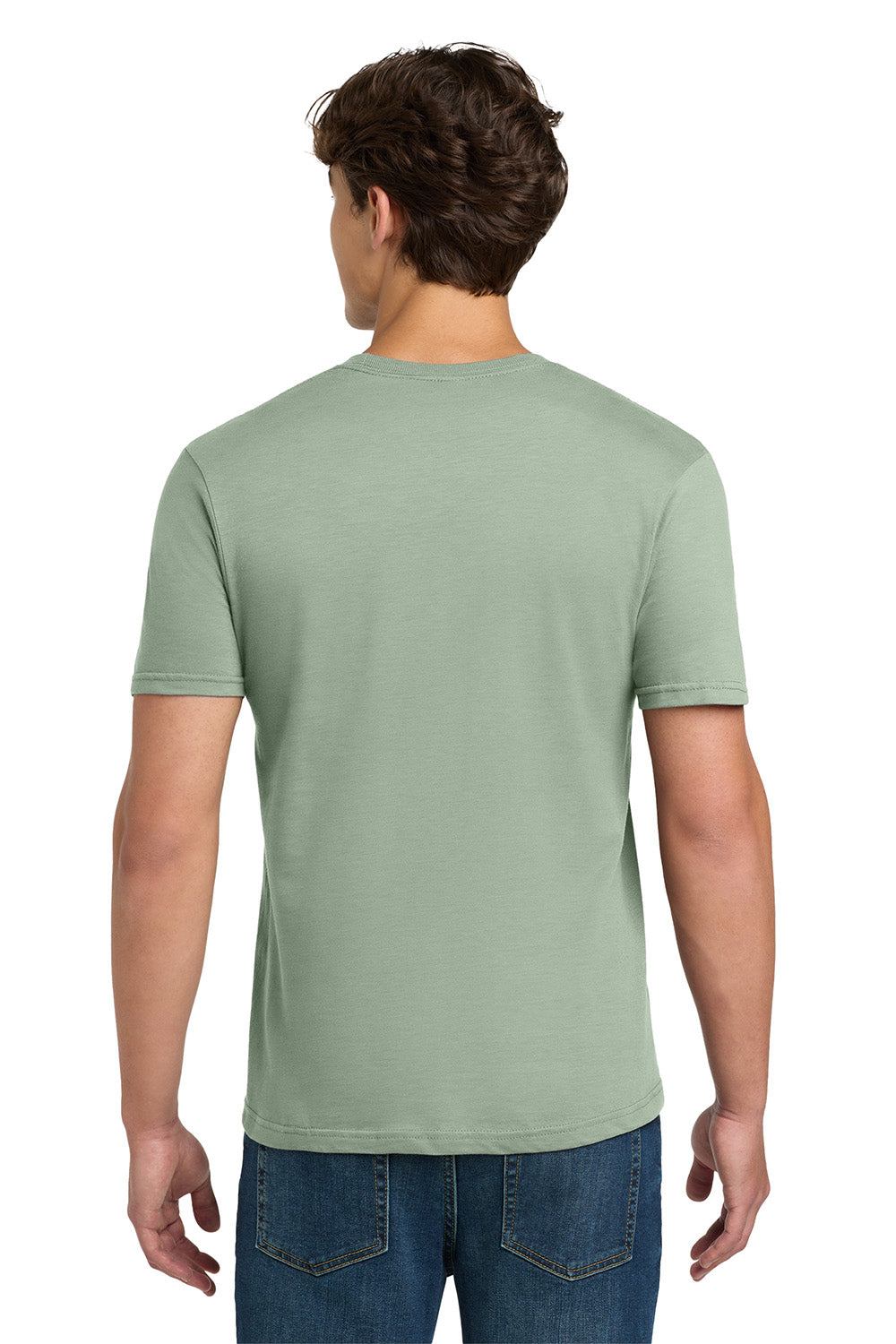 Gildan 64000/G640 Mens Softstyle Short Sleeve Crewneck T-Shirt Sage Green Model Back