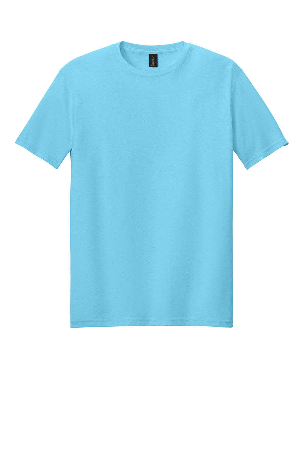 Gildan 64000/G640 Mens Softstyle Short Sleeve Crewneck T-Shirt Sky Blue Flat Front