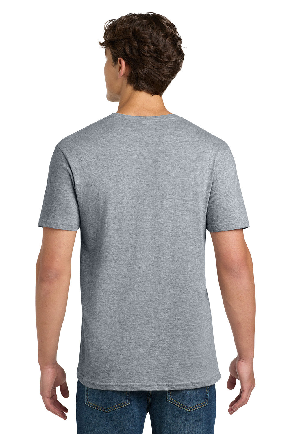 Gildan 64000/G640 Mens Softstyle Short Sleeve Crewneck T-Shirt Sport Grey Model Back