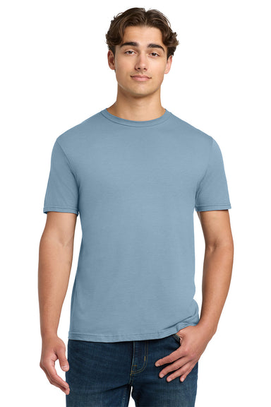 Gildan 64000/G640 Mens Softstyle Short Sleeve Crewneck T-Shirt Stone Blue Model Front