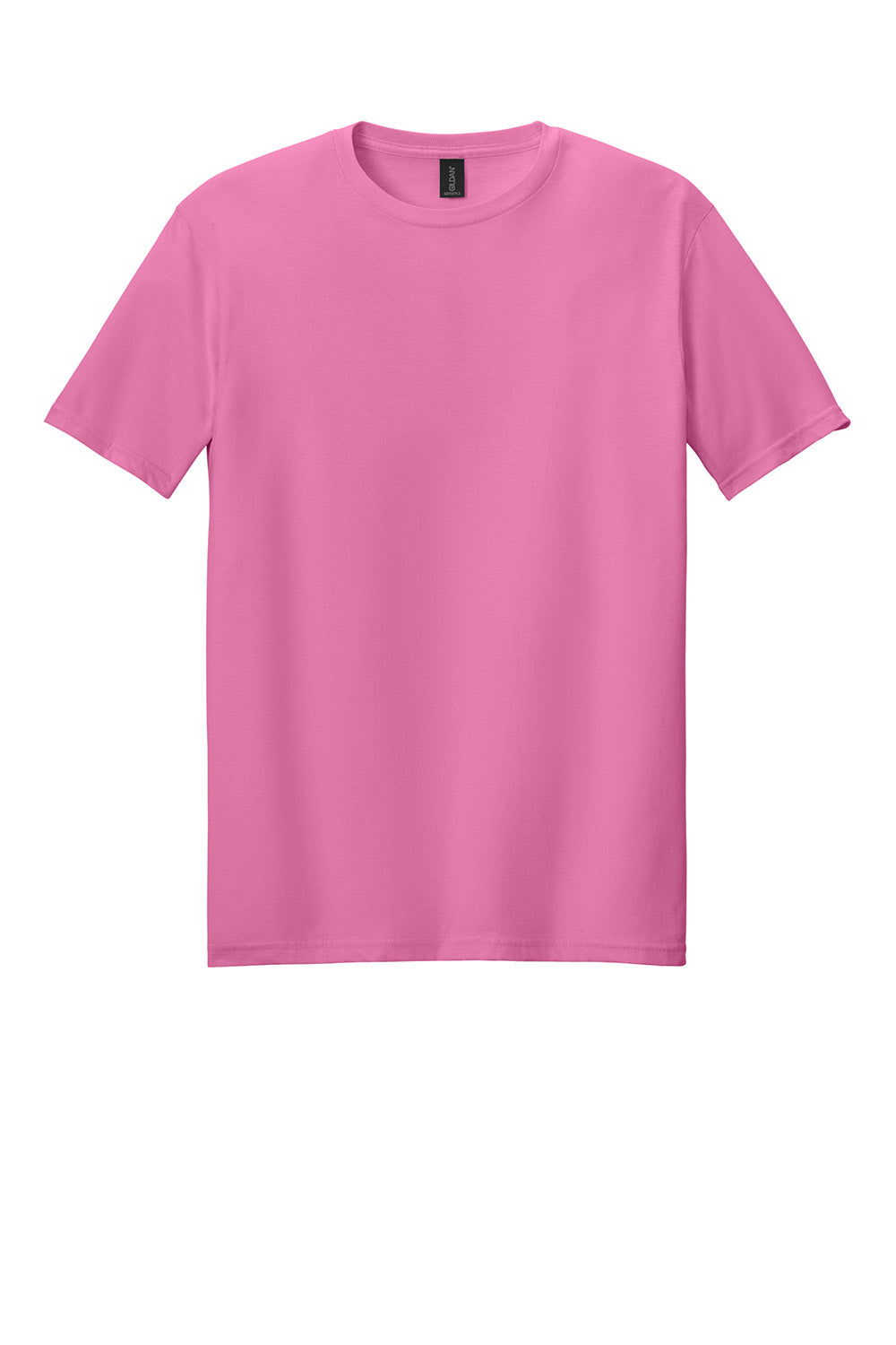 Gildan 64000/G640 Mens Softstyle Short Sleeve Crewneck T-Shirt Azalea Pink Flat Front