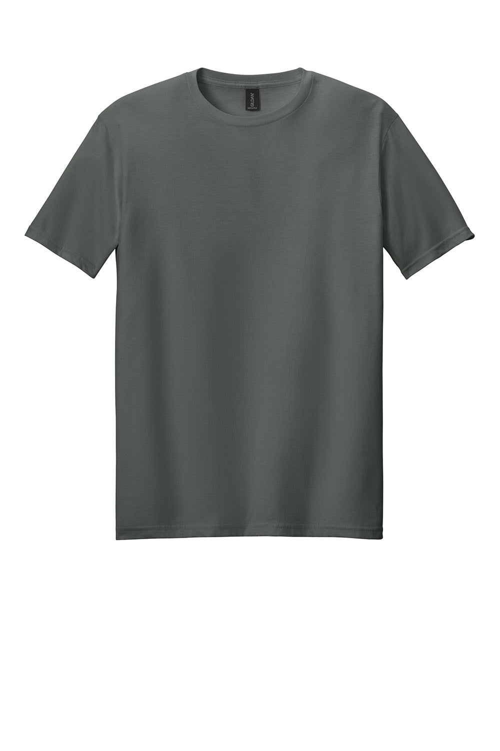 Gildan 64000/G640 Mens Softstyle Short Sleeve Crewneck T-Shirt Charcoal Grey Flat Front