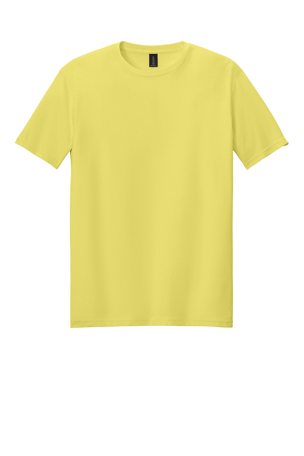 Gildan 64000/G640 Mens Softstyle Short Sleeve Crewneck T-Shirt Cornsilk Yellow Flat Front