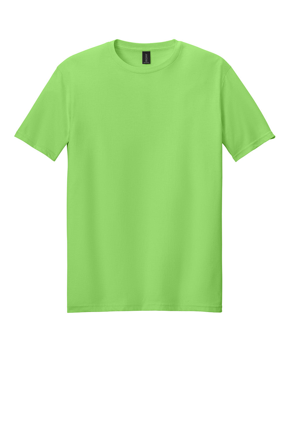 Gildan 64000/G640 Mens Softstyle Short Sleeve Crewneck T-Shirt Lime Green Flat Front