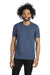 Next Level NL6410/6410 Mens Sueded Jersey Short Sleeve Crewneck T-Shirt Heather Cool Blue Model Front