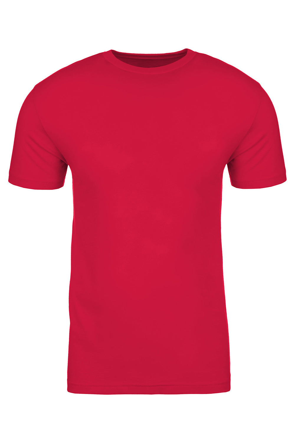 Next Level NL6410/6410 Mens Sueded Jersey Short Sleeve Crewneck T-Shirt Red Flat Front