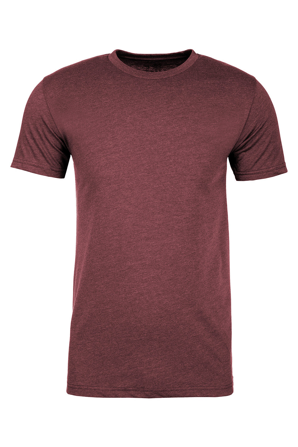 Next Level NL6410/6410 Mens Sueded Jersey Short Sleeve Crewneck T-Shirt Heather Maroon Flat Front