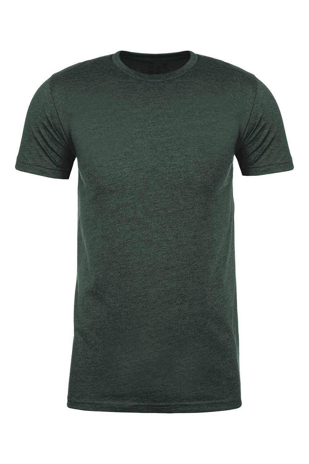 Next Level NL6410/6410 Mens Sueded Jersey Short Sleeve Crewneck T-Shirt Heather Forest Green Flat Front