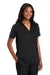 Port Authority L547 Womens Silk Touch Performance Moisture Wicking Short Sleeve Polo Shirt Black/Steel Grey Model 3q