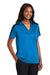 Port Authority L547 Womens Silk Touch Performance Moisture Wicking Short Sleeve Polo Shirt Brilliant Blue/Black Model 3q