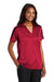 Port Authority L547 Womens Silk Touch Performance Moisture Wicking Short Sleeve Polo Shirt Red/Black Model 3q