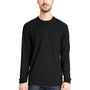 Next Level Mens Sueded Jersey Long Sleeve Crewneck T-Shirt - Black