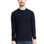 Next Level Mens Sueded Jersey Long Sleeve Crewneck T-Shirt - Midnight Navy Blue