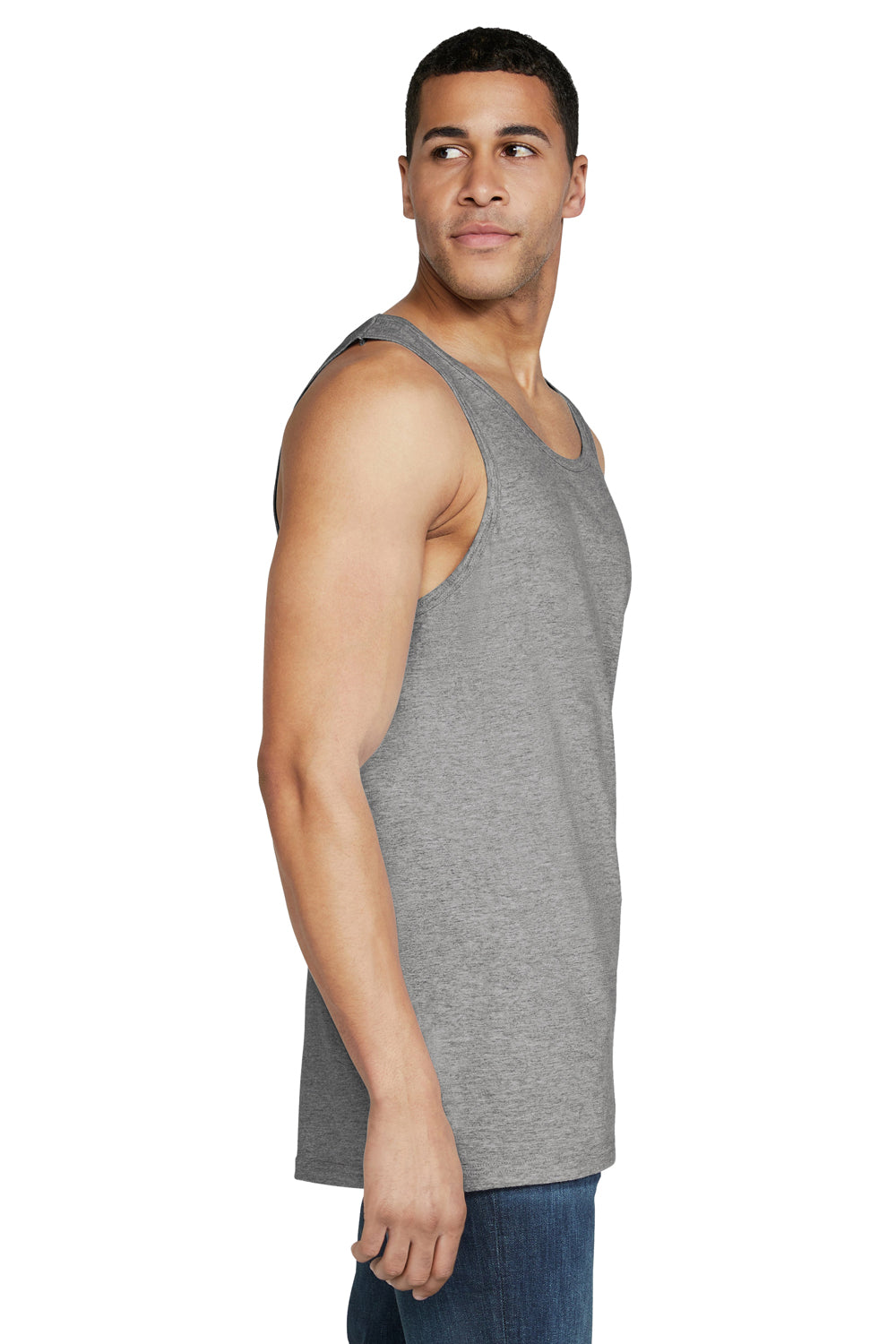 Gildan 64200 Mens Softstyle Tank Top Sport Grey Model Side