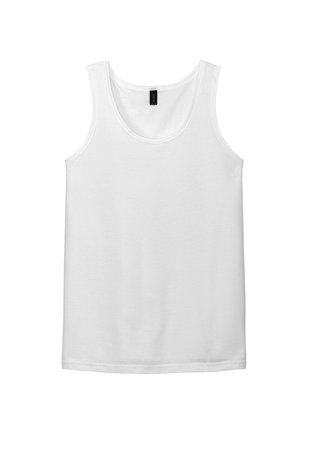 Gildan 64200 Mens Softstyle Tank Top White Flat Front