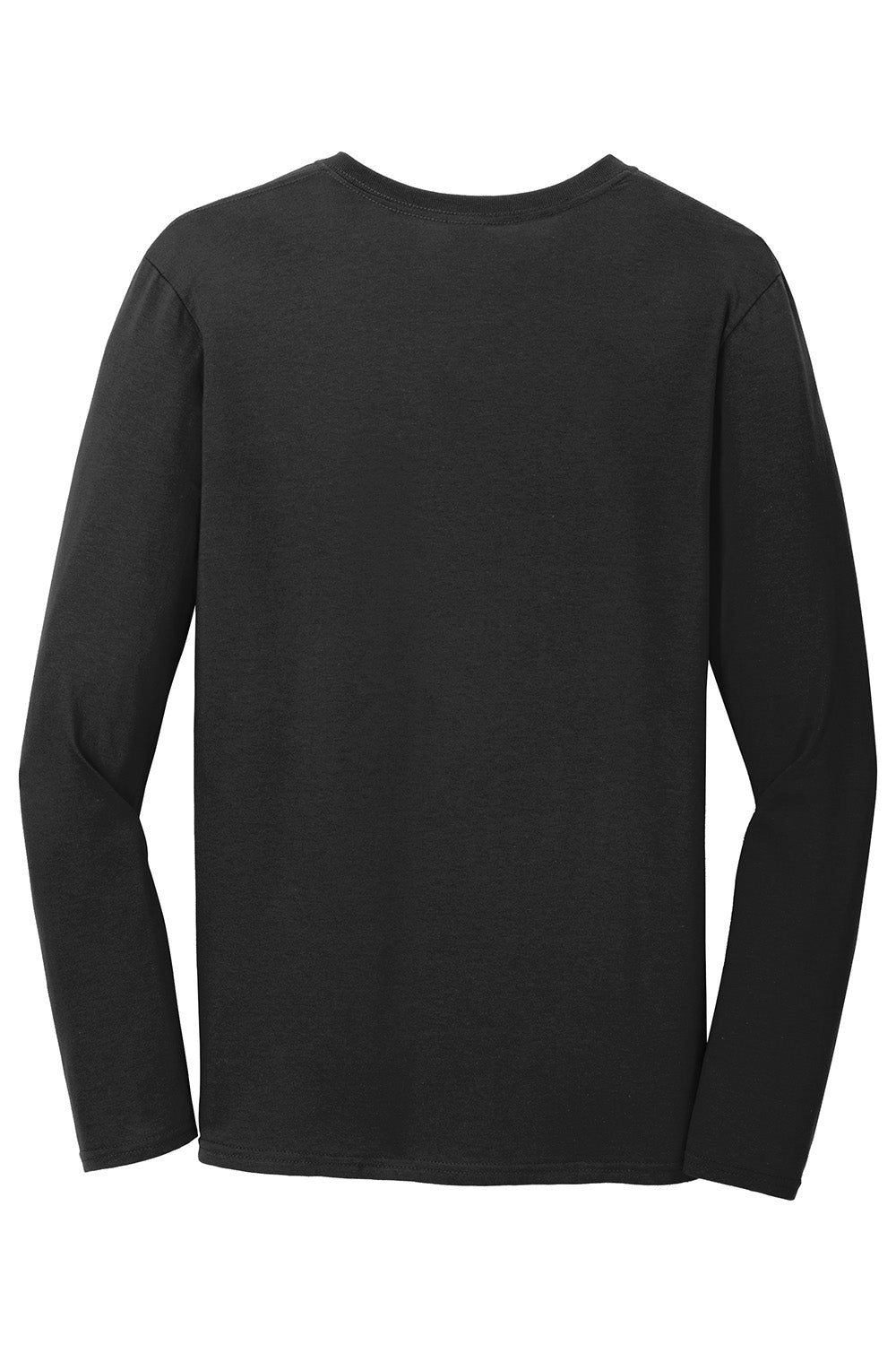 Gildan 64400/G644 Mens Softstyle Long Sleeve Crewneck T-Shirt Black Flat Back