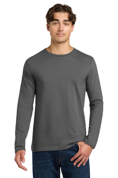 Gildan 64400/G644 Mens Softstyle Long Sleeve Crewneck T-Shirt Charcoal Grey Model Front