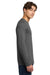 Gildan 64400/G644 Mens Softstyle Long Sleeve Crewneck T-Shirt Charcoal Grey Model Side