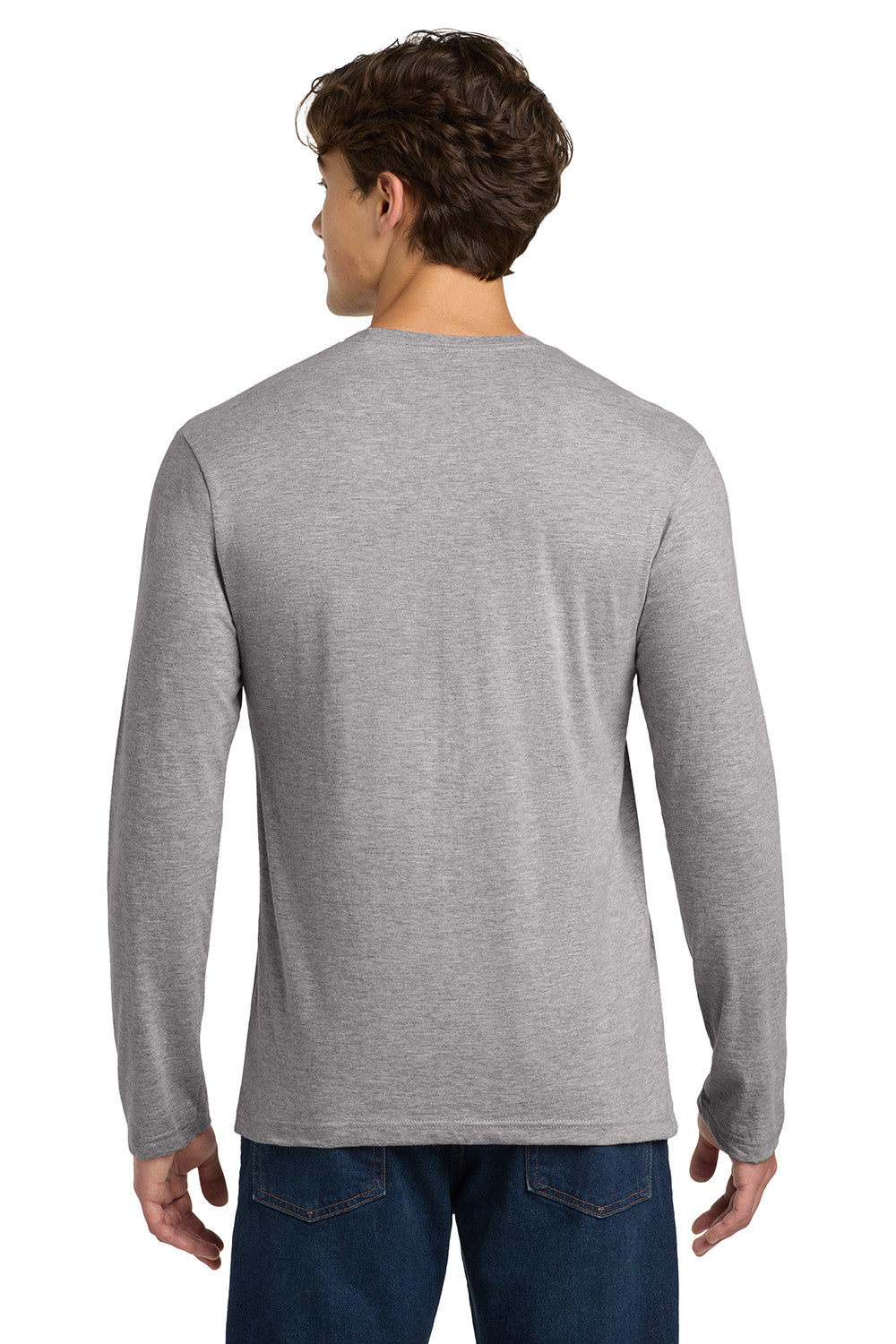 Gildan 64400/G644 Mens Softstyle Long Sleeve Crewneck T-Shirt Sport Grey Model Back