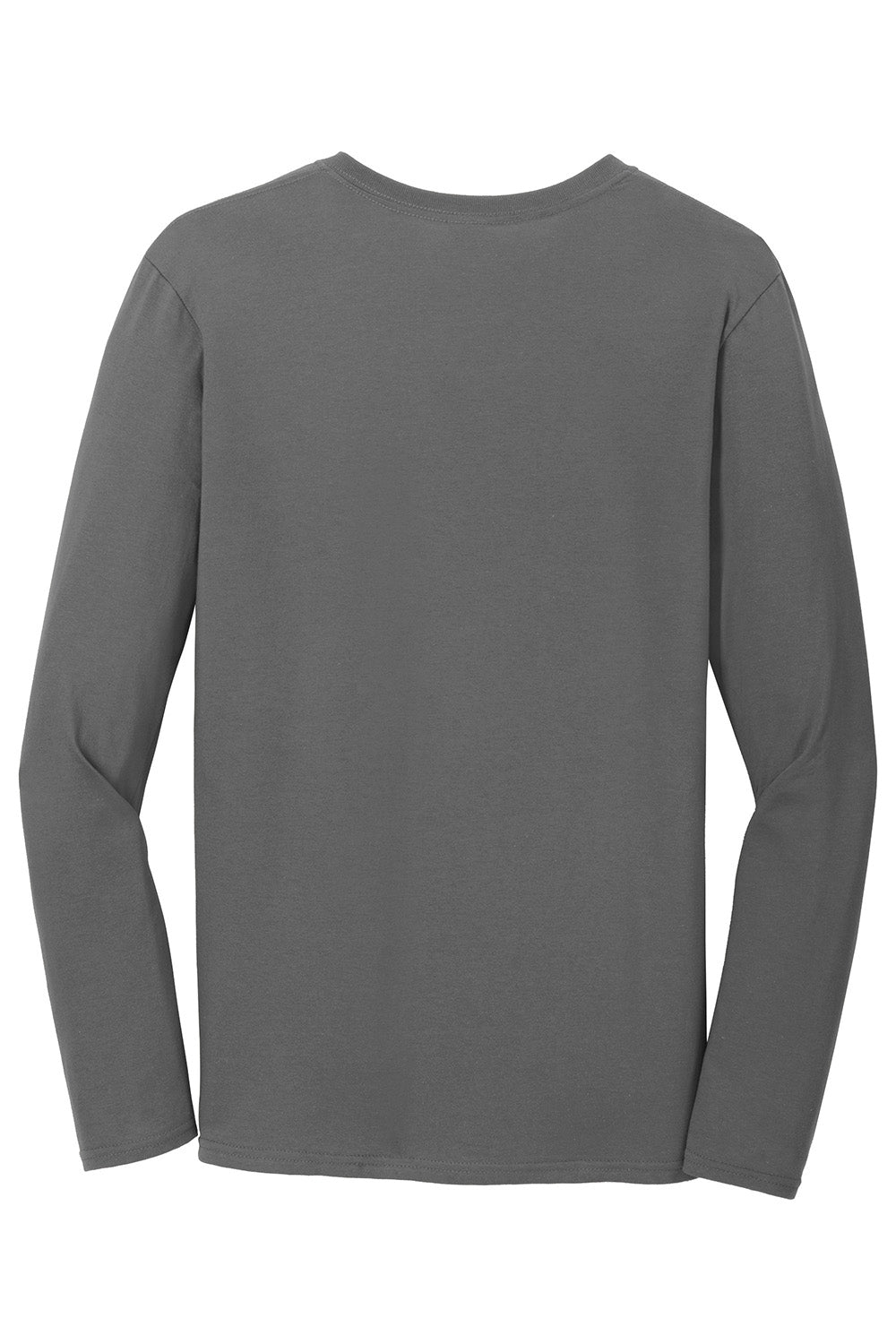 Gildan 64400/G644 Mens Softstyle Long Sleeve Crewneck T-Shirt Charcoal Grey Flat Back