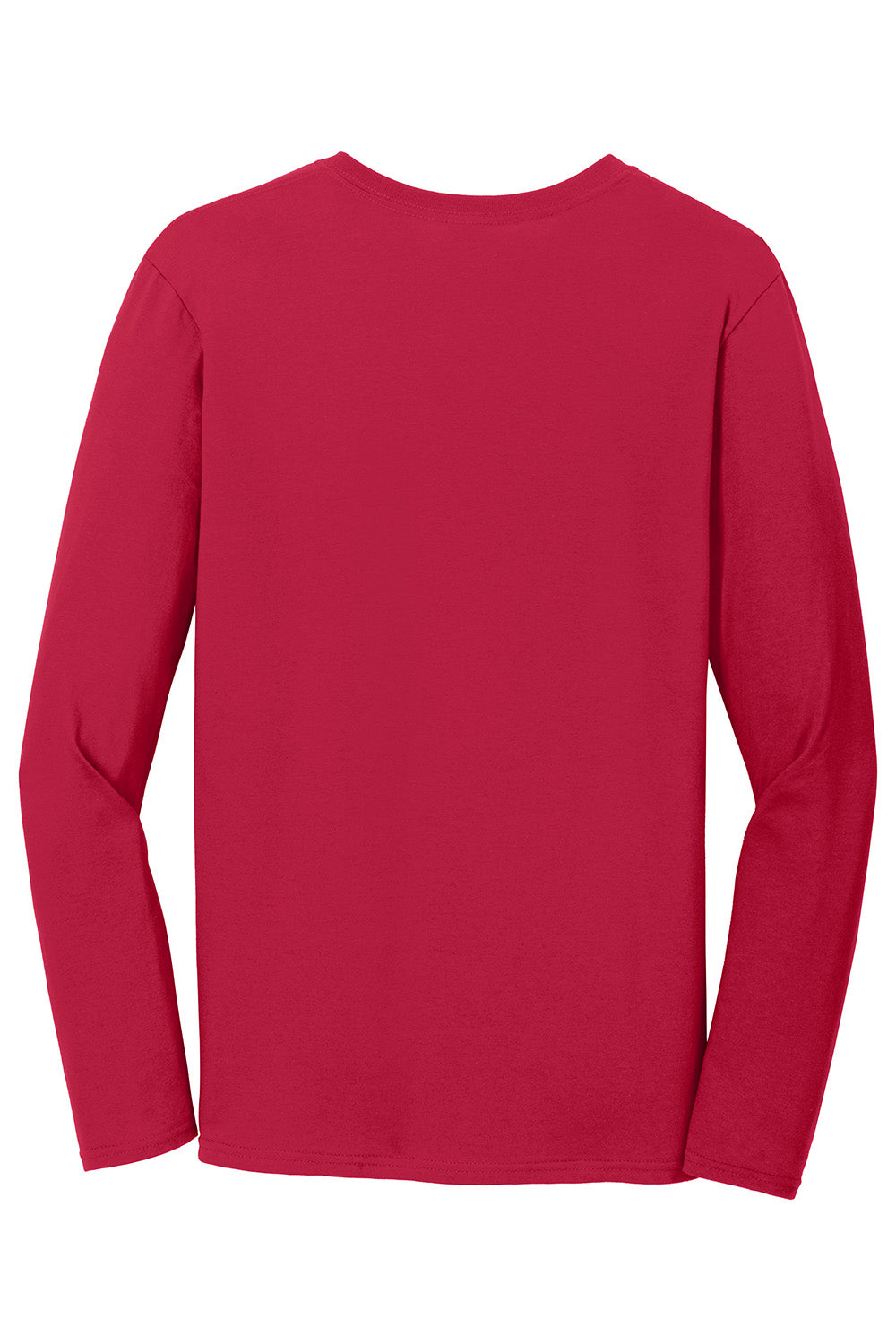 Gildan 64400/G644 Mens Softstyle Long Sleeve Crewneck T-Shirt Cherry Red Flat Back