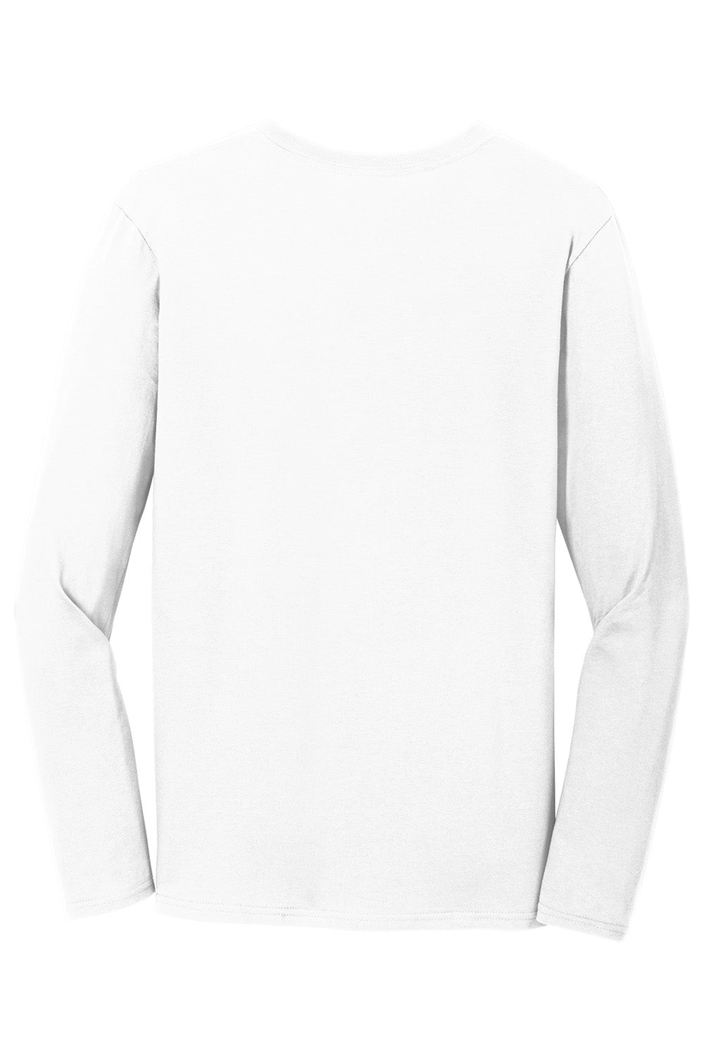 Gildan 64400/G644 Mens Softstyle Long Sleeve Crewneck T-Shirt White Flat Back