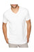 Next Level 6440 Mens Sueded Jersey Short Sleeve V-Neck T-Shirt White Model Front