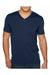 Next Level 6440 Mens Sueded Jersey Short Sleeve V-Neck T-Shirt Midnight Navy Blue Model Front