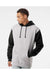 Independent Trading Co. IND4000 Mens Hooded Sweatshirt Hoodie Heather Grey/Black Model Front